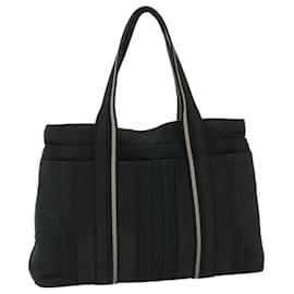 Hermès-HERMES Trocha Horizontal MM Sac à main Toile Noir Auth bs9143-Noir