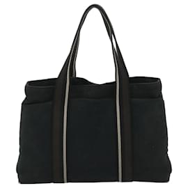 Hermès-HERMES Trocha Horizontal MM Hand Bag Canvas Black Auth bs9143-Black