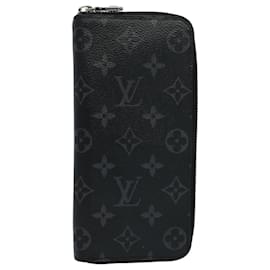 Louis Vuitton-LOUIS VUITTON Monogram Eclipse Zippy Wallet Vertikale Geldbörse M62295 Auth 56742-Andere