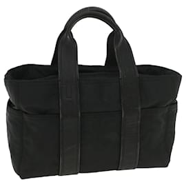 Hermès-HERMES Acapulco PM Hand Bag Nylon Black Auth bs9023-Black