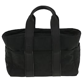 Hermès-HERMES Acapulco PM Hand Bag Nylon Black Auth bs9023-Black