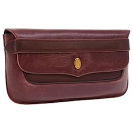 Cartier-CARTIER Clutch Bag Leather Red Auth ac2282-Red