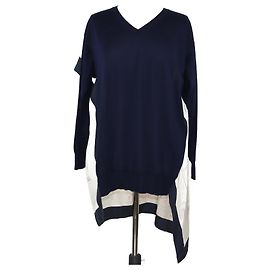 Céline Azul/Top de manga comprida estampado com mapa branco Azul