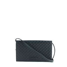 GUCCI - Embossed GG leather shoulder bag Black