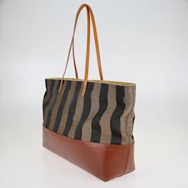 Fendi-bruns/Sac cabas en rouleau de péquins de tabac-Marron