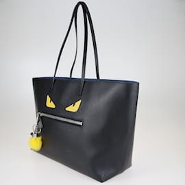 Fendi-Black Monster Roll Tote Bag w/ charm-Black