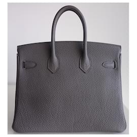 Hermès-Sac Hermes Birkin 25 étain-Gris