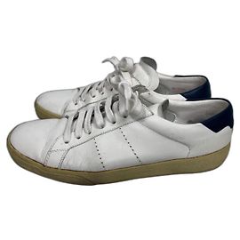 Saint Laurent White Leather Sneakers White