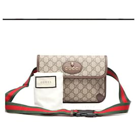 Gucci-Gucci canvas leather belt bag-Red