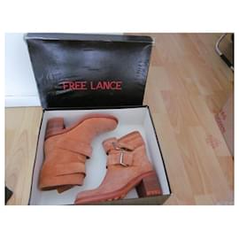 Free Lance-Free Lance ankle boots with lined closures-Orange