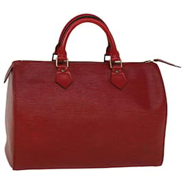 Louis Vuitton-Louis Vuitton Epi Speedy 30 Bolsa de Mão Castelhano Vermelho M43007 Autenticação de LV 58168-Outro