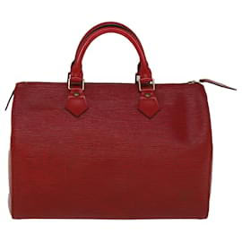 Louis Vuitton-Louis Vuitton Epi Speedy 30 Bolsa de Mão Castelhano Vermelho M43007 Autenticação de LV 58168-Outro