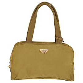 Prada-PRADA Hand Bag Nylon Beige Auth 57754-Beige