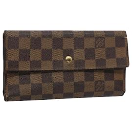 Louis Vuitton-LOUIS VUITTON Damier Ebene Portefeuille International Wallet N61217 auth 56638-Autre