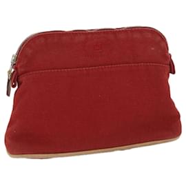 Hermès-HERMES Bolide PM Pouch Canvas Red Auth ac2402-Red