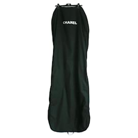 Chanel-CHANEL Capa longa de algodão preto Nova Condição-Preto