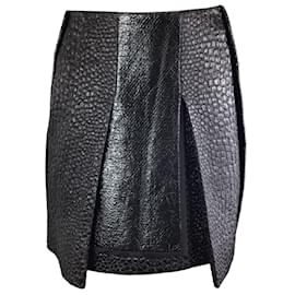 Ellery-Ellery Black Mavericks Pleat Front Pebble Mini Skirt-Black