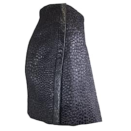 Ellery-Ellery Black Mavericks Pleat Front Pebble Mini Skirt-Black