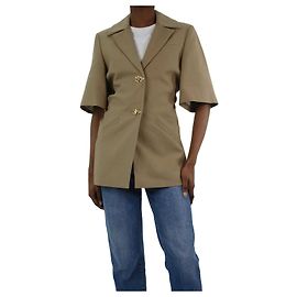 Ganni Blazer boxy de manga corta beige - talla UE 34 Otro