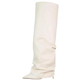 Le Silla-Stivali al ginocchio in pelle color crema - taglia EU 38-Crudo