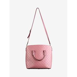 Gucci-Pink monogram leather large cross-body bag-Pink