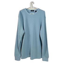Theory Herren Waffelstruktur Bio-Sweatshirt Blau Blau Hellblau