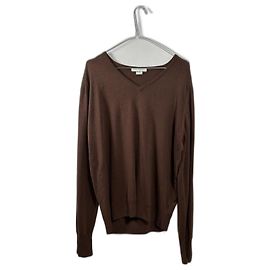 John Smedley V-Ausschnitt Pullover aus extrafeiner Merinowolle Braun Braun