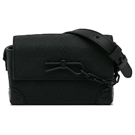 Louis Vuitton-Louis Vuitton Black Monogram Taurillon Steamer Wearable Wallet-Black