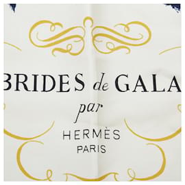 Hermès-Foulard en soie blanc Brides de Gala Hermes-Blanc