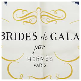 Hermès-Hermes White Brides de Gala Seidenschal-Weiß