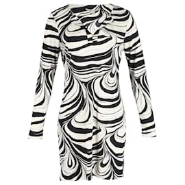 Diane Von Furstenberg-Diane Von Furstenberg “Reina” Printed Mini Dress in Black and White Cotton-Multiple colors