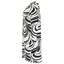 Diane Von Furstenberg-Diane Von Furstenberg Mini-robe imprimée « Reina » en coton noir et blanc-Multicolore