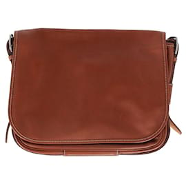 Hermès-Hermès Sikkim Barda Messenger Bag aus braunem Leder-Braun