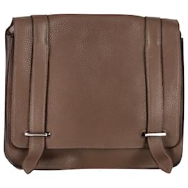 Hermès-Hermès  Clemence Steve 35 Messenger Bag in Brown Leather-Brown