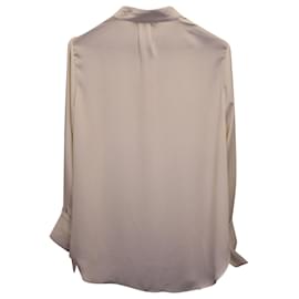 Zimmermann-Blusa de manga larga con cuello anudado Zimmermann en poliéster color crema-Blanco,Crudo