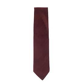 Loro Piana-Loro Piana Textured Tie in Burgundy Wool-Dark red