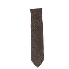 Loro Piana Textured Tie in Brown Wool Brown