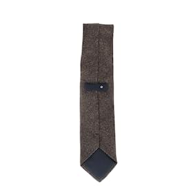 Loro Piana-Loro Piana Textured Tie in Brown Wool-Brown