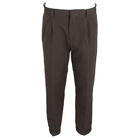 Calça Loro Piana Plissada em Algodão Marrom Marrom