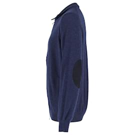 Loro Piana-Loro Piana Zipped Jacket in Navy Blue Cashmere-Blue