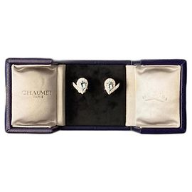 Wunderschöne New Chaumet Josephine AIgrette Ohrringe Weißgold, Diamanten Silber Hardware