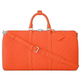 Louis Vuitton-LV Keepall orange leather-Orange