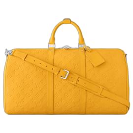 Louis Vuitton-LV Keepall 50 yellow leather-Yellow