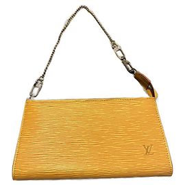 Louis Vuitton Pochette Accessoire Epi Leather Yellow Yellow Gold hardware