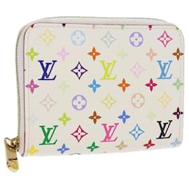 Louis Vuitton-Monedero con cremallera multicolor con monograma de LOUIS VUITTON Blanco M66548 LV Auth 57138-Blanco