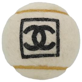 Chanel-CHANEL Pallina da tennis in feltro bianco CC Auth bs9326-Bianco