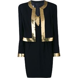 Abito Moschino Nero e Oro Nero D'oro Sabbia