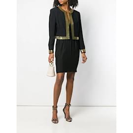 Moschino-Moschino Black and Gold Suit-Black,Golden,Sand
