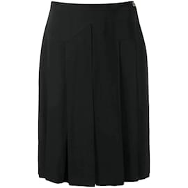 Chanel-Chanel Black Silk Skirt-Black