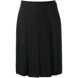 Chanel Schwarzer Seidenrock Schwarz